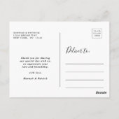 ホワイトモダンスクリプ結婚トの写真 ポストカード (裏面)