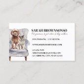 ホワイトモダンソフプールドッグスコティッシュキャットペット 名刺 (裏面)