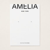 ホワイトモダンタイポグラフィイヤリング表示カード (正面)