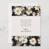 ホワイトモダンデイジーオンブラックフローラ移動カード 案内状 (裏面)