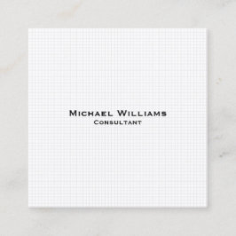 ホワイトモダントレンディーチェックミニマルプロフェッショナル スクエア名刺