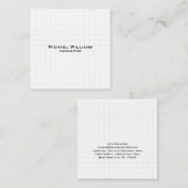 ホワイトモダントレンディーチェックミニマルプロフェッショナル スクエア名刺 (正面/裏面)