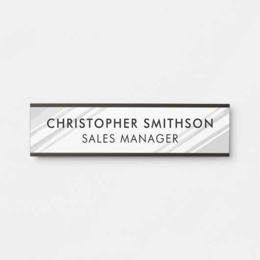 ホワイトモダンプロフェッショナルプレート変更可能事務所 サインプレート (正面)