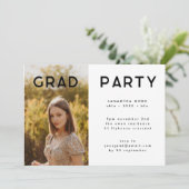 ホワイトモダンボエレガントタニカルグラッド写真パーティー 招待状 (スタンド正面)