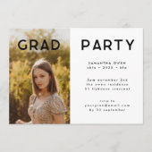 ホワイトモダンボエレガントタニカルグラッド写真パーティー 招待状 (正面)