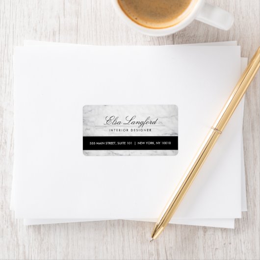 ホワイトモダンマーブルラグジュアリーデザイナー住所 シール (インサイチュ)