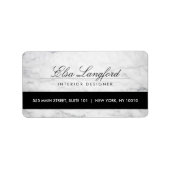 ホワイトモダンマーブルラグジュアリーデザイナー住所 シール (正面)