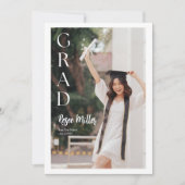 ホワイトモダンミニマエレガントリスト卒業カード シーズンカード (正面)