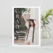 ホワイトモダンミニマエレガントリスト卒業カード シーズンカード (スタンド正面)