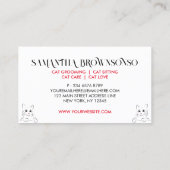 ホワイトモダンミニマル猫 名刺 (裏面)