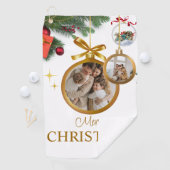 ホワイトモダンメリークリスマスカスタムゴルフタオル ゴルフタオル (インサイチュ)