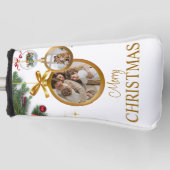 ホワイトモダンメリークリスマス最高のパター ゴルフヘッドカバー (正面)