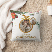 ホワイトモダンメリークリスマス装飾用クッション16インチx 16 クッション (ブランケット)