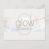 ホワイトモダンモノグエレガントラムシーシェルストライプ ポストカード (正面)