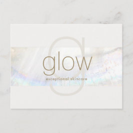 ホワイトモダンモノグエレガントラムシーシェルストライプ ポストカード