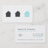 ホワイトモダンロビンエッグブルーハウス監察官 名刺 (正面/裏面)