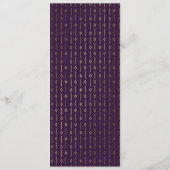 ホワイトモダンヴィンテージプラムパープルゴールドフォイル結婚ズ メニュー (裏面)