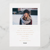 ホワイトモダン卒業パーティー金ゴールド大理石 箔招待状 (裏面)