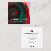 ホワイトモダン文字の撮影者 スクエア名刺 (正面/裏面)