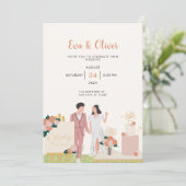 ホワイトモダン結婚式招待状 招待状 (スタンド正面)