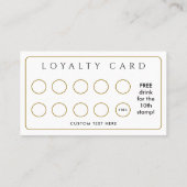 ホワイトモダン金ゴールドカフェサロンロイ ロイヤリティカード (裏面)