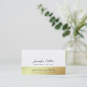 ホワイトモダン金ゴールドスタイリッシュデザインプレインラグジュアリー 名刺 (スタンド正面)