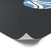 ホワイトモダン開花のポスター ポスター (角)