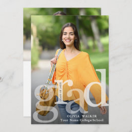 ホワイトモダン2フォト卒業パーティー 招待状