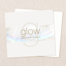 ホワイトモダン　エレガントモノグラム　貝殻　ストライプ