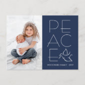 ホワイトモダン・ドユニークーブ・ピース2 Photo Navy Blue シーズンポストカード (正面)