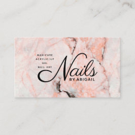 ホワイトモダン&バラ大理石金ゴールド爪、 ネイル（名前別） 名刺