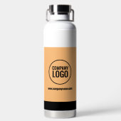 ホワイトモダン・ピーチ・ブラック・カンパニー・ロゴWebサイト ウォーターボトル (背面)