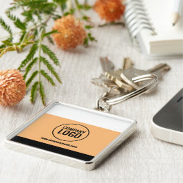 ホワイトモダン・ピーチ・ブラック・カンパニー・ロゴWebサイト キーホルダー