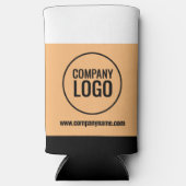 ホワイトモダン・ピーチ・ブラック・カンパニー・ロゴWebサイト スリム缶クーラー (正面)