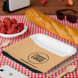 ホワイトモダン・ピーチ・ブラック・カンパニー・ロゴWebサイト ペーパープレート