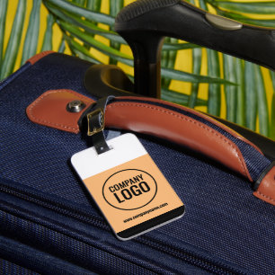 ホワイトモダン・ピーチ・ブラック・カンパニー・ロゴWebサイト ラゲッジタグ