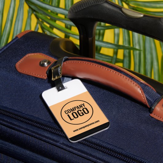 ホワイトモダン・ピーチ・ブラック・カンパニー・ロゴWebサイト ラゲッジタグ (正面インサイチュ1)