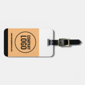 ホワイトモダン・ピーチ・ブラック・カンパニー・ロゴWebサイト ラゲッジタグ (正面横)