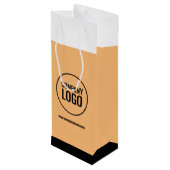 ホワイトモダン・ピーチ・ブラック・カンパニー・ロゴWebサイト ワインギフトバッグ (裏面アングル)