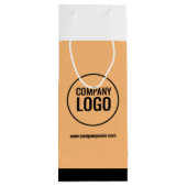 ホワイトモダン・ピーチ・ブラック・カンパニー・ロゴWebサイト ワインギフトバッグ (裏面)