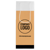 ホワイトモダン・ピーチ・ブラック・カンパニー・ロゴWebサイト ワインギフトバッグ (正面)