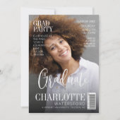 ホワイトモダン・ミニマリスト雑誌の表紙の写真 招待状 (正面)