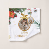 ホワイトモダン・メリークリスマス・バスルーム・タオル・セット バスタオルセット (ウォッシュタオル)