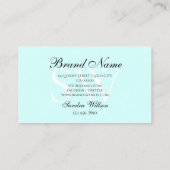 ホワイトモダン&ライトパステルティール(緑がかった色)とイニシャル 名刺 (裏面)