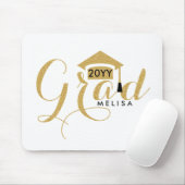 ホワイトモダン&金ゴールドグリッターグラード2016 マウスパッド (マウス)