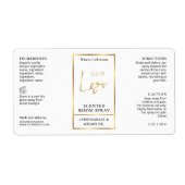 ホワイトモダン&金ゴールドロゴルームスプレーボトルラベル ラベル (正面)