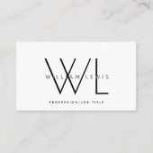 ホワイトモノグラムモダンミニマル 名刺 (正面)