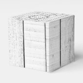 ホワイトモノグラム素朴結婚式の引き出物ボックス フェイバーボックス (正面サイド)