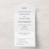 ホワイトモノグラム結婚ズ オールインワン招待状 (内側)