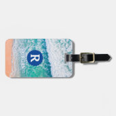 ホワイトモノグラム、ビーチ波連絡、情報 ラゲッジタグ (正面横)